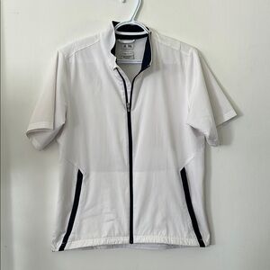 Adidas White and Blue Lightweight climaproof Shirt zip up Jacket